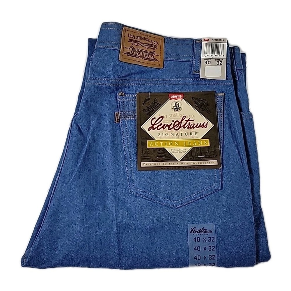 Vintage Levi Strauss Signature Action Jeans 40 X 32   Made In USA ‎ skosh NWT